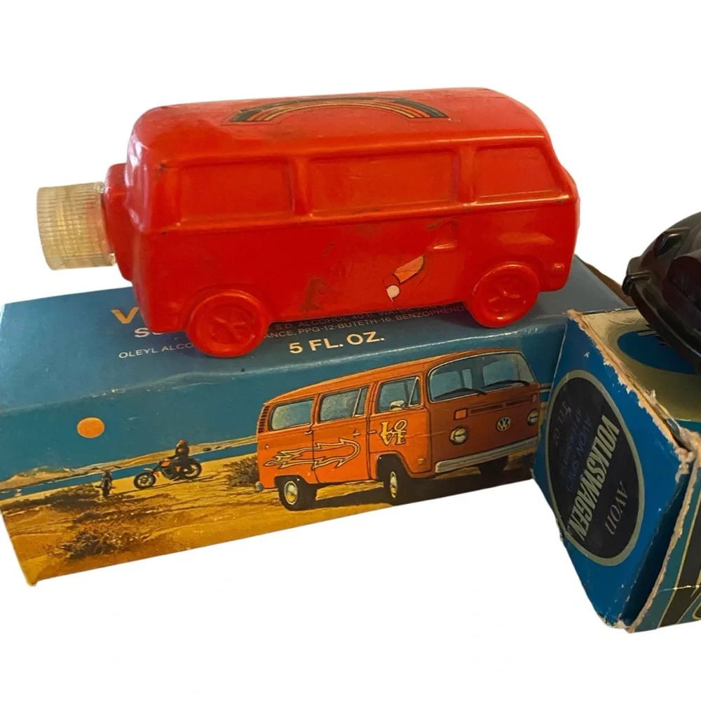 Lot of 4 Vintage AVON Volkswagen & Porsche Car Van Cologne Bottle Lot